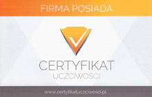 certyfikat uczciwości dla Premium